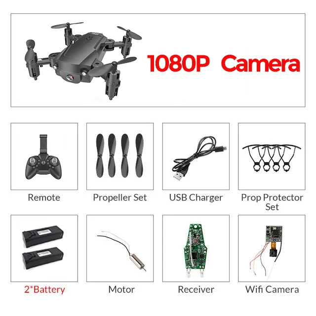 RC WiFi FPV дроны 4K широкоугольная камера RC вертолет 1080P HD камера Квадрокоптер самолет Квадрокоптер воздушная видео VS M69G E58 - Цвет: Black 1080P 2B