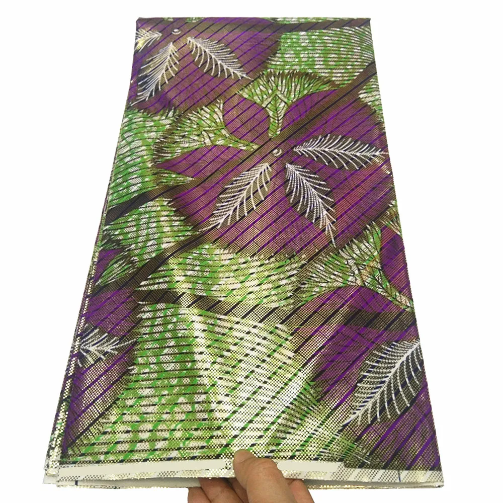 2021 Новая африканская ткань с золотым воском полиэстер Анкара Высококачественная