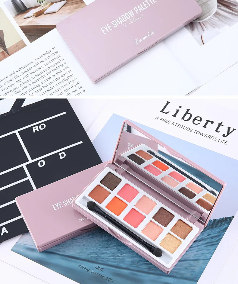 Тупой голый макияж тени для век диск земля цвет девушки ленивые