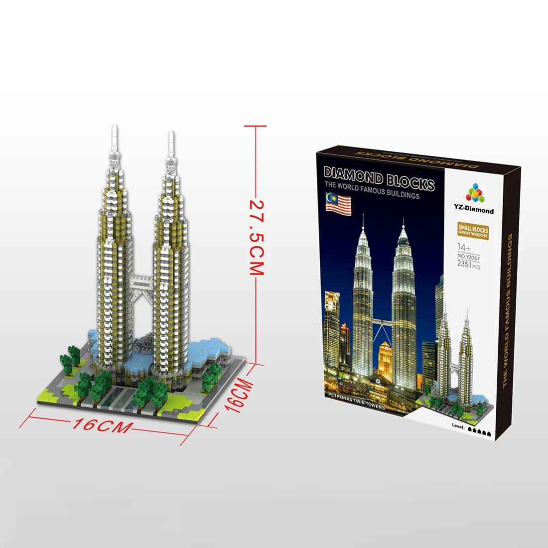 

YZ057 2351Pcs World Famous Architecture Model Diamond Blocks Bricks Building Toy(Not compatible with small particle blocks)