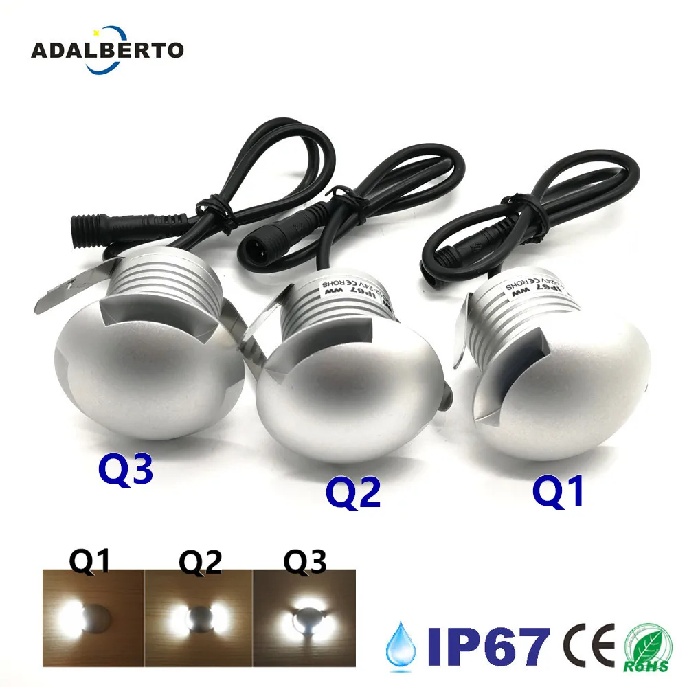 3 Вт утопленный похороненный светильник светодиодный DC12 24V подземные лампы