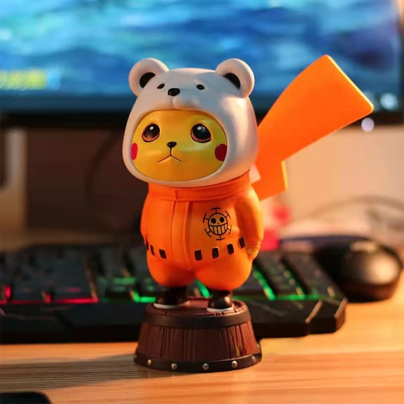 

NEW Tomy Pokemon Is So Pitiful Anime Figures Pikachu COS Beibo Bear Cross Dress Cute Figure Statue Decoration Model Kid Toy