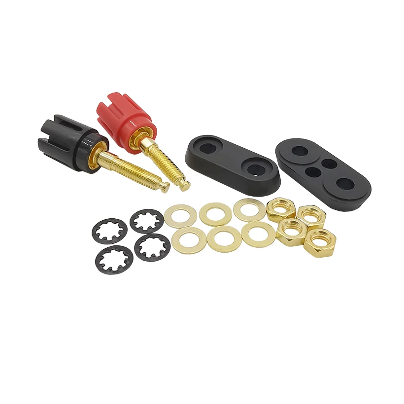 

1Pcs 4mm Red Black Couple Banana Plugs Terminals Connector 2-way 4 mm Banana Plug Jack Speaker Amplifier Binding Post