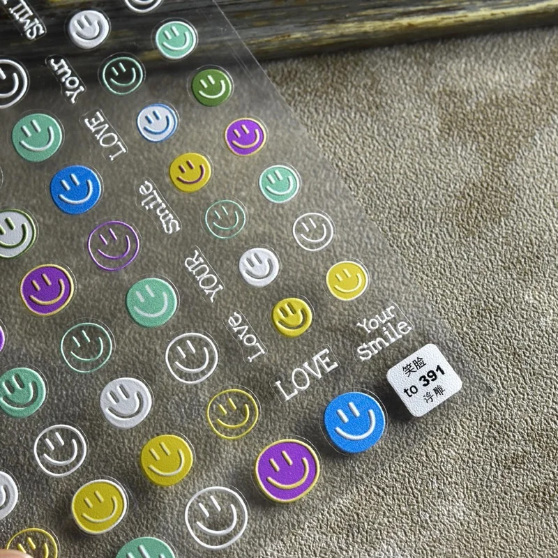 

Three-Dimensional Sun Flower Face Nail Sticker Japanese Stickers 5d Nail Decals Color Love Smile Nail Art Decoration Stickers