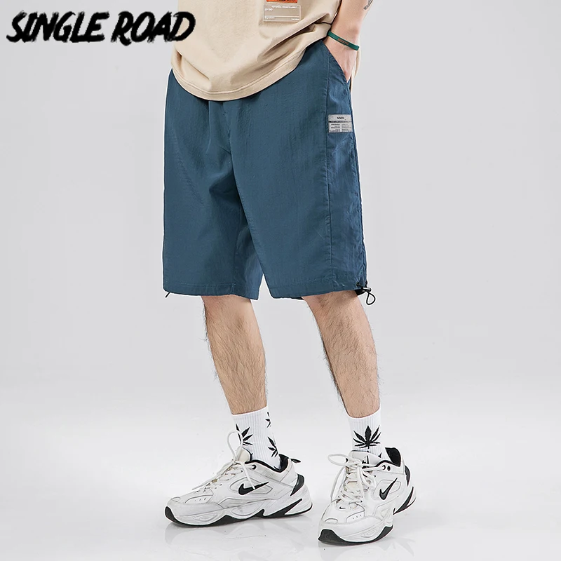 SingleRoad мужские шорты в стиле хип хоп Японская уличная одежда однотонные