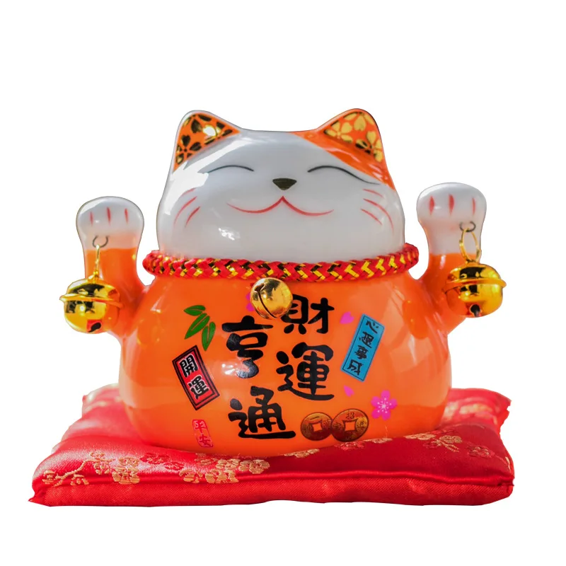 Керамическая копилка Lucky Cat милое улыбающееся лицо украшение для открытия