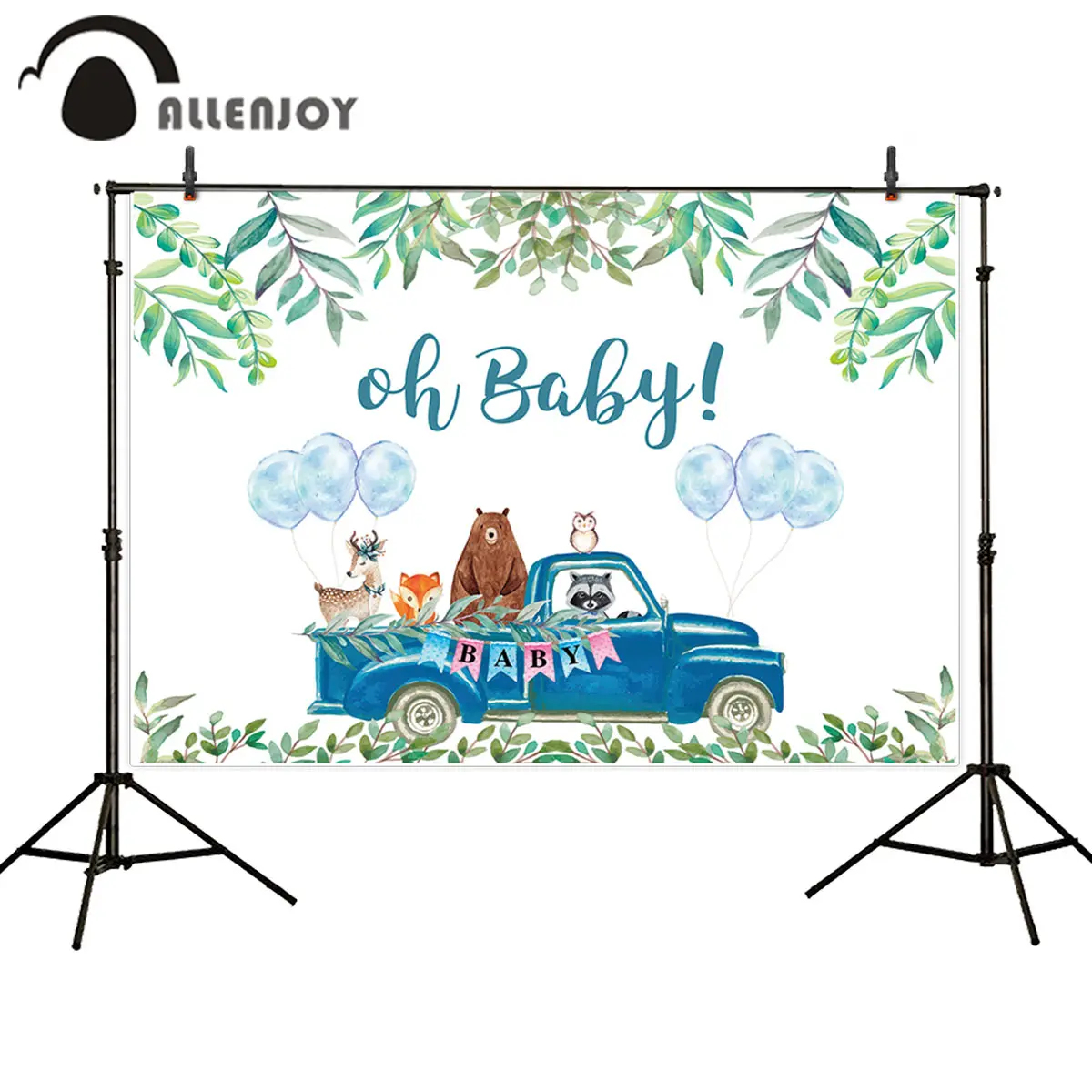 

Allenjoy дикая одна фотография фон для фотографии листья воздушный шар Акварель для вечеринки в стиле сафари принадлежности oh baby shower фоны