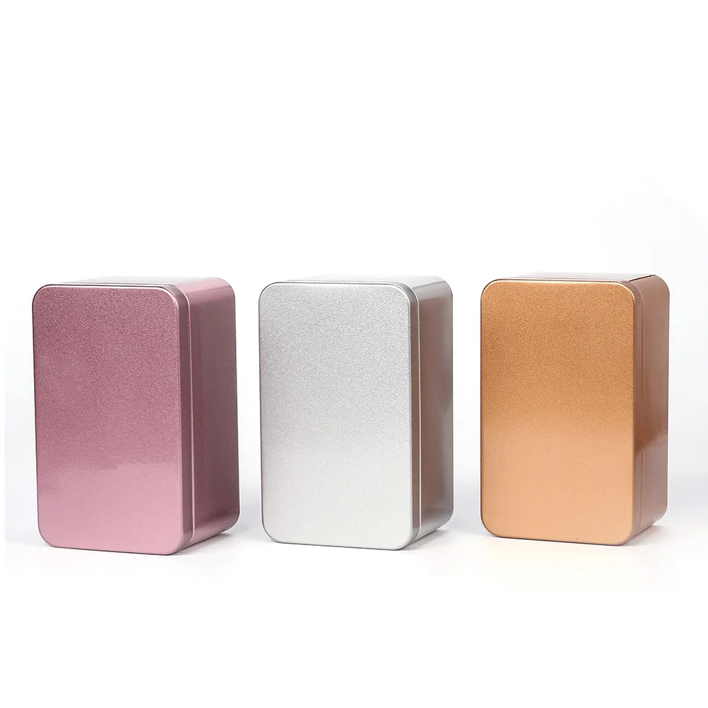 

3pcs Rectangle Frosted Metal Box Tea Candy Cigarette Storage Organizer Gift Storage Box Small Empty Metal Tin For Money Coin