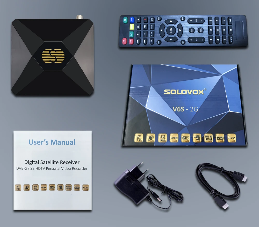 Спутниковый ТВ ресивер SOLOVOX V6S 2G RAM mini HD DVB S2 Поддержка M3U Xtream Stalker STB