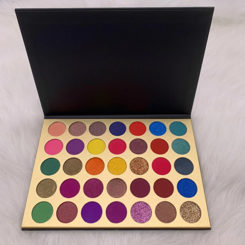 Оптовая продажа палитра теней для век без этикетки водостойкие тени 35 цветов