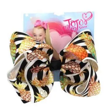 Новые 8 дюймов волосы бант Праздничная лента для печати девушек с зажимы бантом