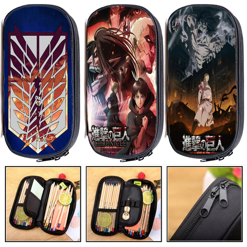 

Multifunction Attack on Titan CHRONICLE Pencil Case Children Anime Pencil Box Students Cartoon Pen Bag Kids Pencil Holder Gift