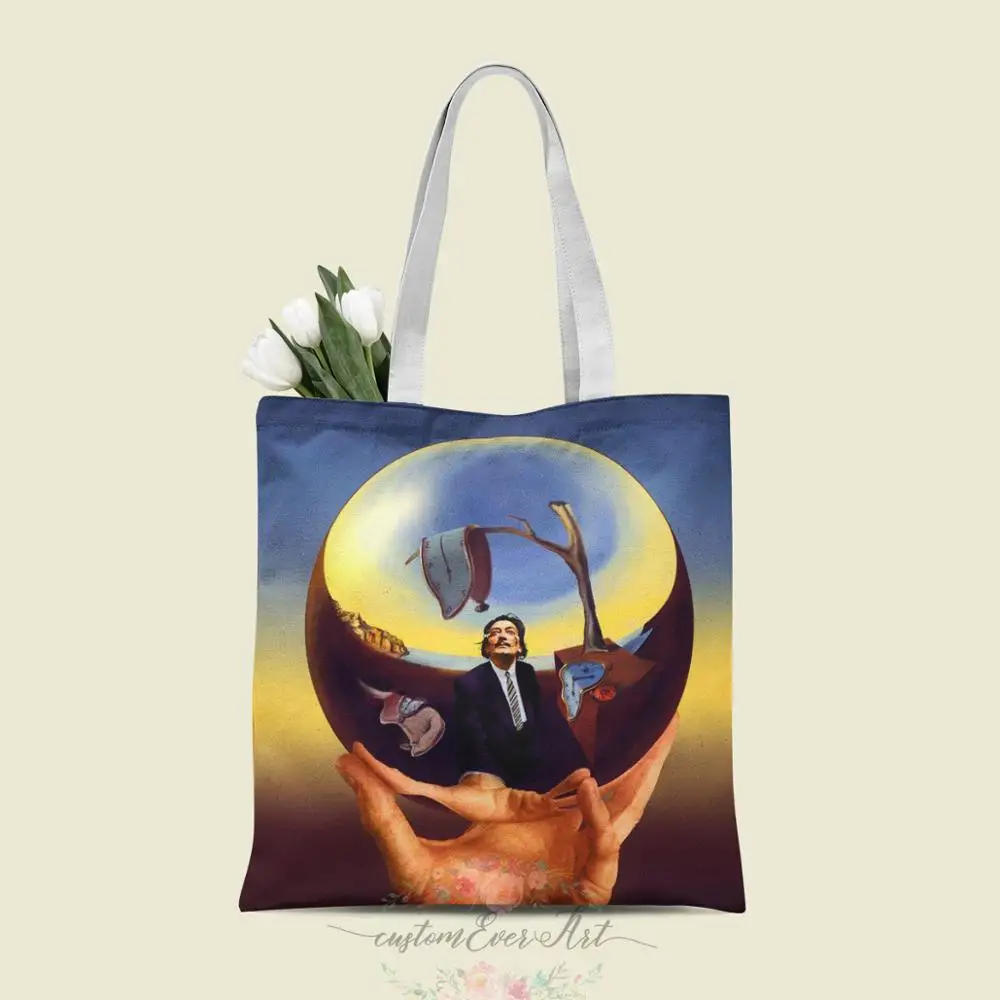 

Salvador Dali tote bag custom canvas tote bags for women for teacher Birthday Bags Gift Bag personalized gifts