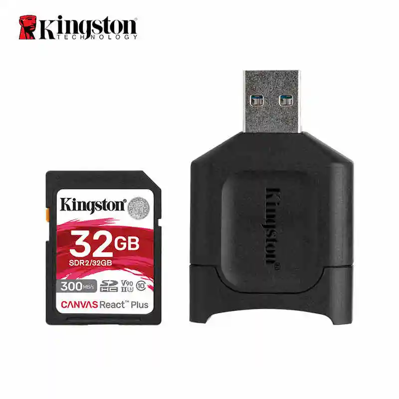 Карта памяти Kingston React Plus SD 32 ГБ SD-карта 64 128 256 макс. 300 МБ/с./с флеш-карта для