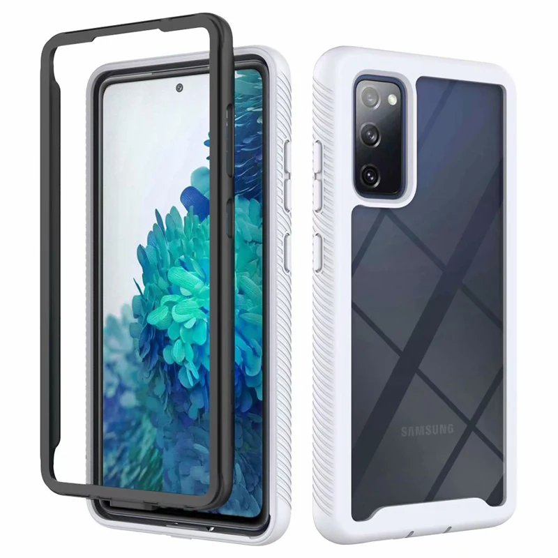 Гибридный мягкий бампер двухслойный чехол для Samsung Galaxy S20 + Чехлы жесткий