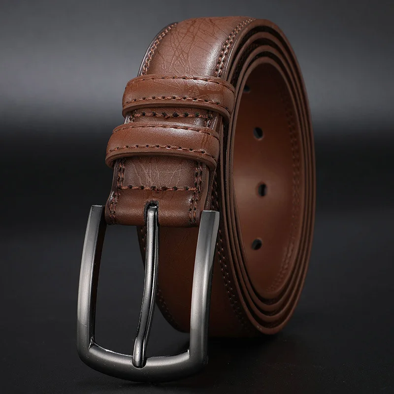 

New Trend Business Belts Luxury Design Fashion Men Belts 2021 High Quality Pin Buckle Belt Men's Leather Casual Simple Leather
