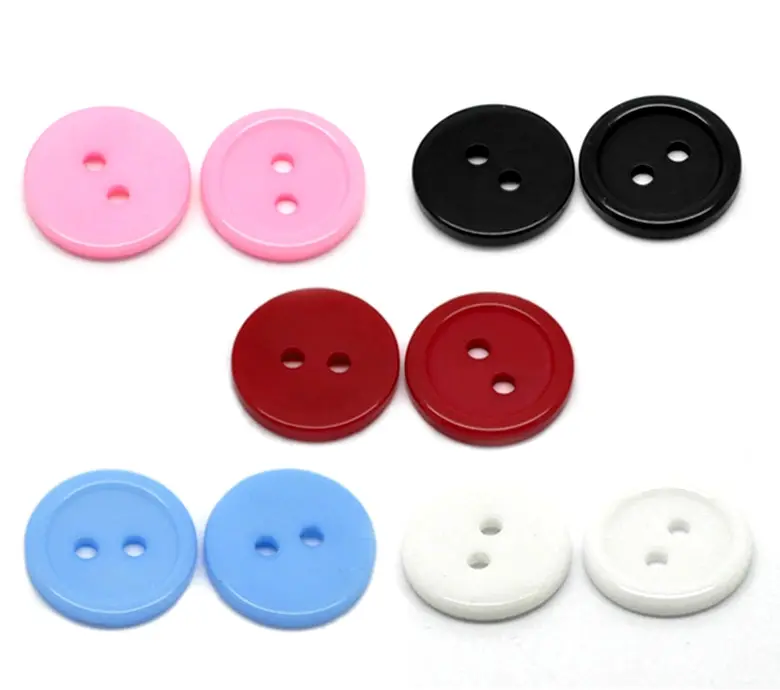 

200 PCs Resin Sewing Buttons Round Mixed Color For Crafts Scrapbooking 2 Holes Button DIY Kid Clothes Apparel Supplies 15mm Dia