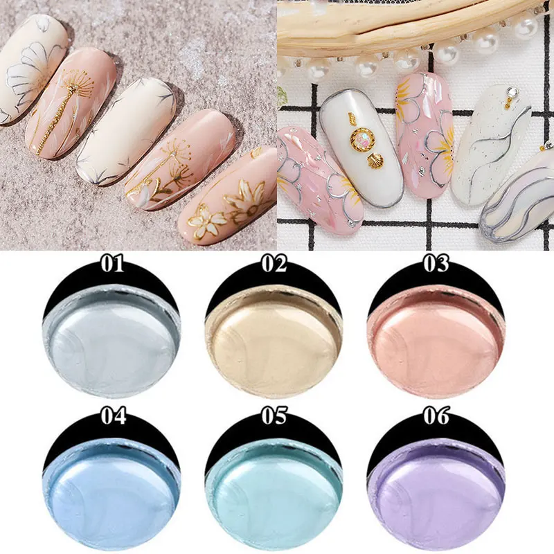 

New UV LED Nail Polish Draw Line Nail Spider Gel Rose Gold Silver Varnish Painting Metal Effect DIY Nail Art Beauty Manicure