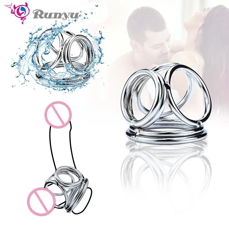 Мужские Хорошие насадки на пенис 3 кольца Мужской Пояс верности 23 мм 32 кольцо член