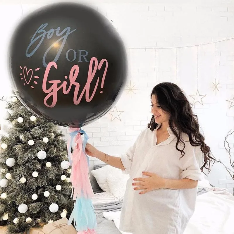 1 комплект мальчик или девочка шар Пол раскрыть Baby Shower конфетти черные шары из