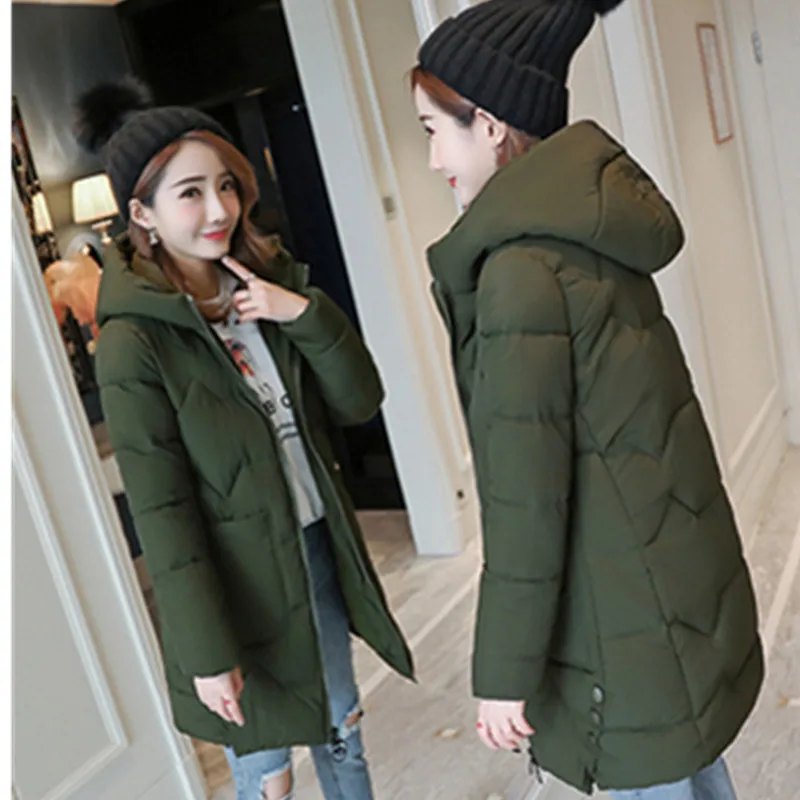 Новые модные пальто зимняя женская куртка с капюшоном теплая размера плюс