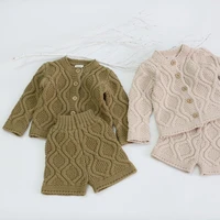 toddler baby boys girls clothing sets fall winter cardigan sweatershorts infant baby girls boys knit suit korean style