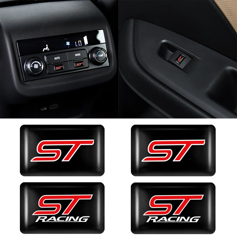 

10/20 Pcs Car Styling ST Racing Badge Car Interior Reflective Stickers For Ford ST Focus 2 Fiesta Kuga Mondeo Explorer Ecosport