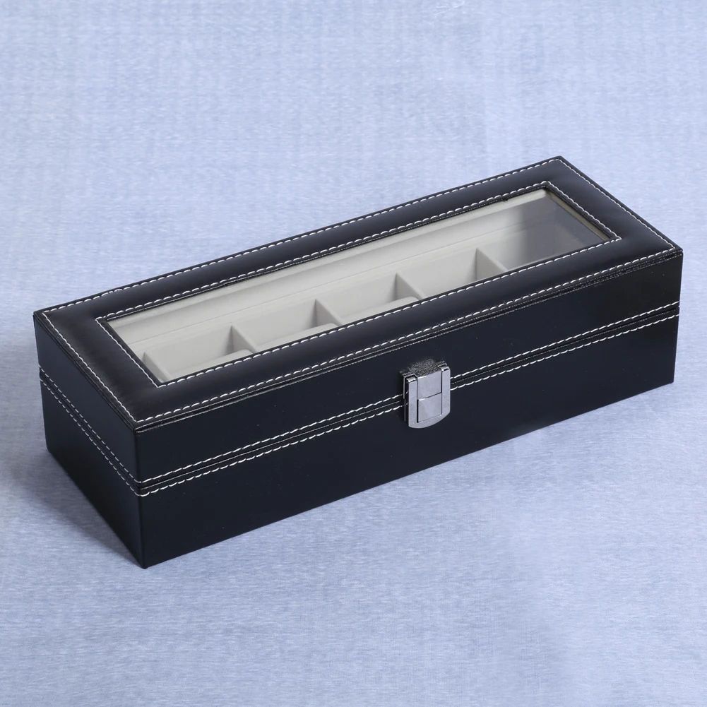 

PU Leather Watch Box Case 2 6 10 Grids Professional Holder Organizer for Clock Watches Jewelry Boxes Case Display Relogio