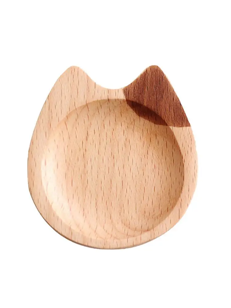 Деревянная тарелка для соуса Японская еда закуска десерт чайная в форме кошки
