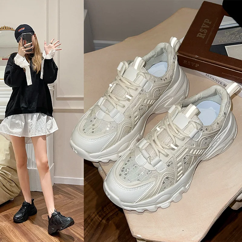 

Новинка 2021, Корейская версия, модные туфли для папы, модные детские туфли на шнуровке и каблуке с булочкой, модные спортивные туфли для отдых...