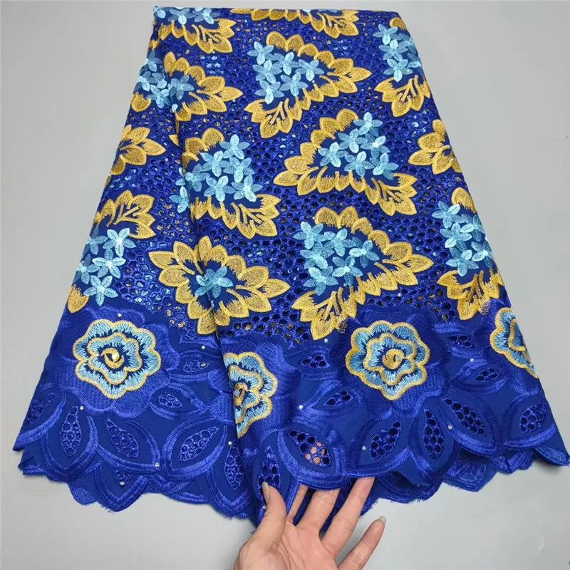 

5 Y Swiss lace fabric 2021 heavy beaded embroidery African lace fabrics 100% cotton fabric Swiss voile lace in Switzerland 1L063