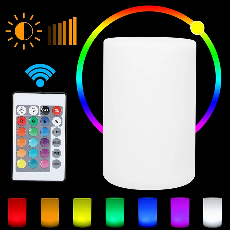 

Светящийся ночник с защитой от падения, цилиндрический Настольный светильник, водонепроницаемый цилиндрический декоративный светсветиль...
