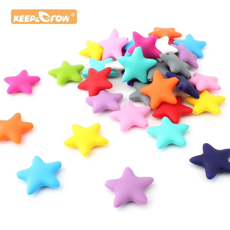 Keep & расти звезда 50 шт в наборе Силиконовые бусы Детские Прорезыватель для зубов
