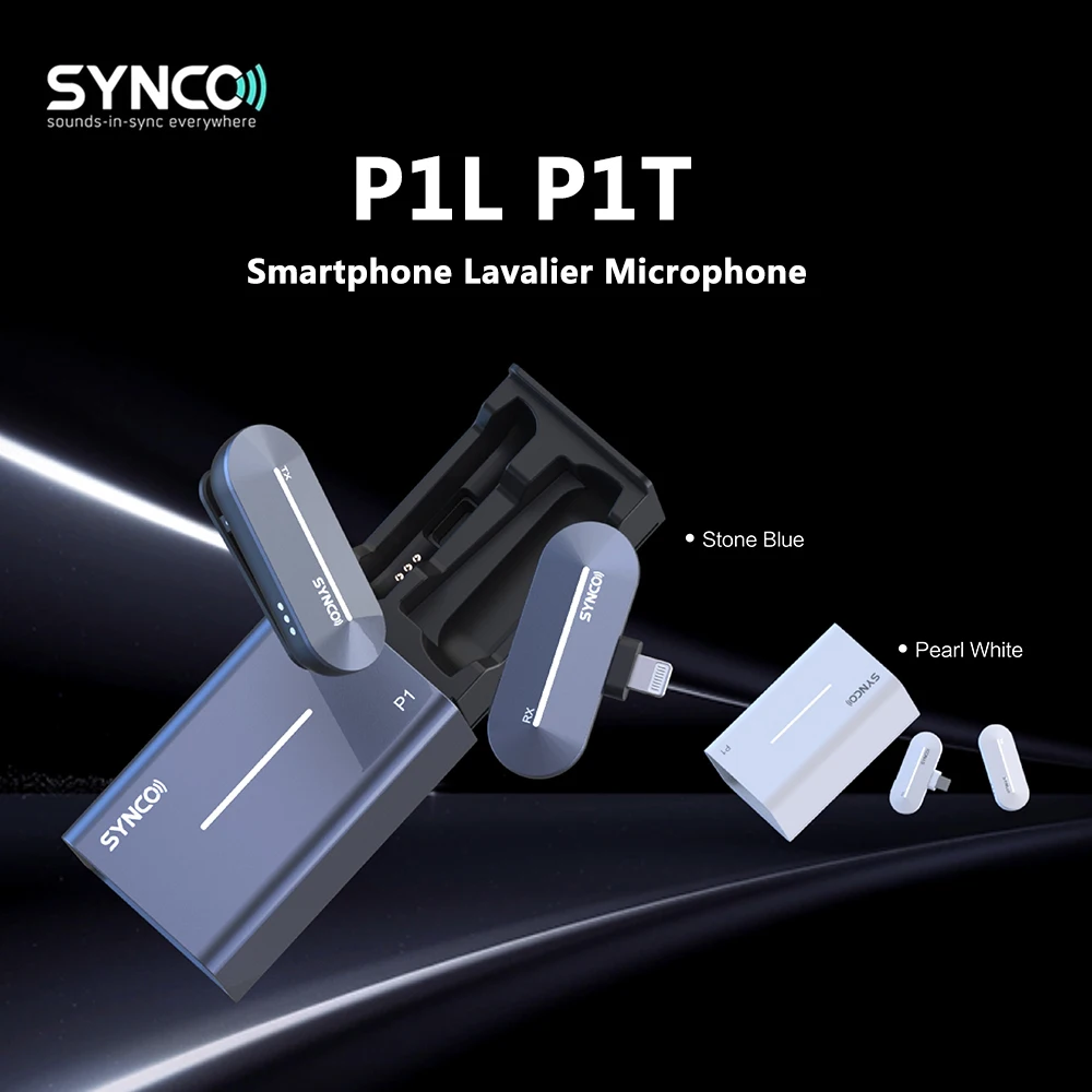 

Петличный микрофон SYNCO P1L P1T, Беспроводная микрофонная система в режиме реального времени, с разъемом Lightning, для смартфонов, телефонов и планш...