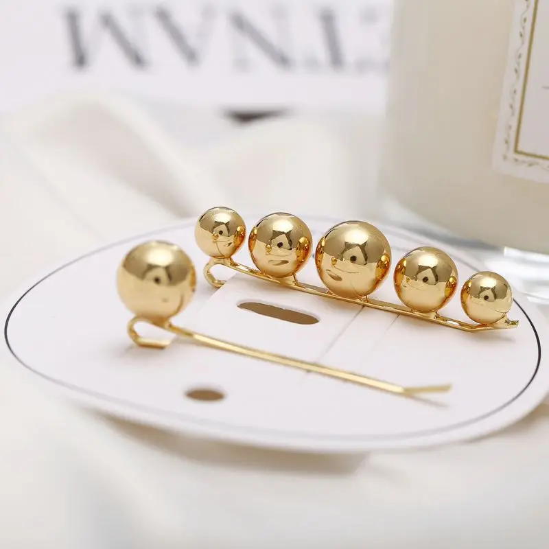 Минималистичные металлические золотые однослойные заколки для волос с