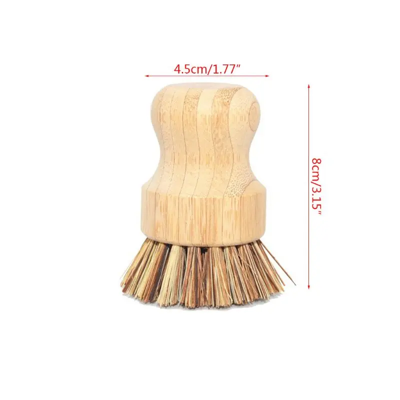 

Sisal Bamboo Palm Kitchen Pan Pot Cleaning Brush Short Round Wooden Handle Bowl Dish Washing Tools Household Necessary 652A