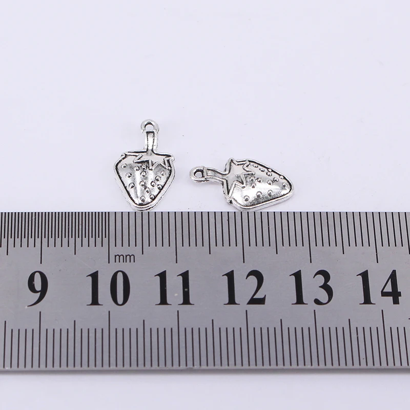 15pcs Strawberry Charms 16x10mm Antique Silver Color Pendant for DIY Jewelry Making Findings Handmade Craft 3279 | Украшения и