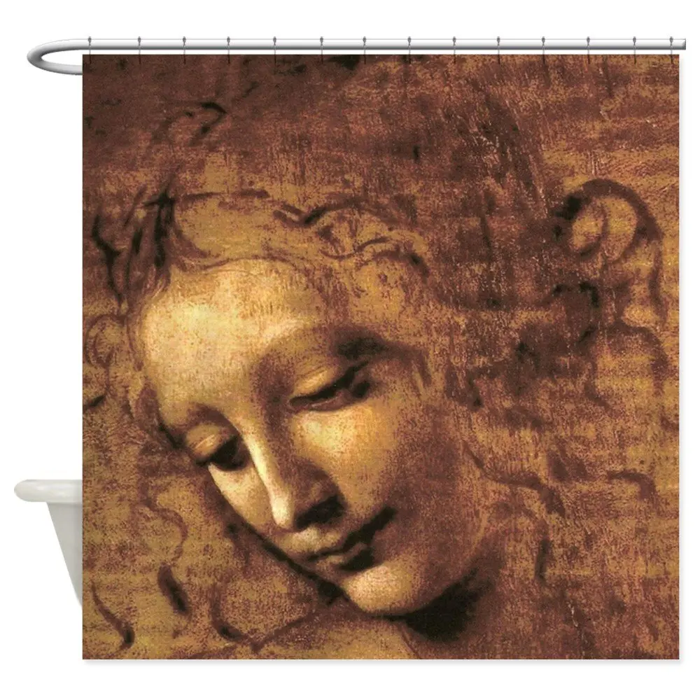 Декоративная тканевая занавеска для душа Leonardo Da Vinci La Scapigliata | Дом и сад
