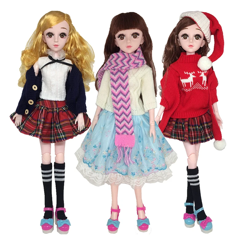 Комплект зимних свитеров для BJD 1/3 аксессуары кукол (юбка + шарф чулок шапка)