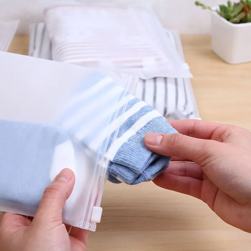 Newly 10pcs Matte Clear Plastic Storage Bag Travel Bags Zip Lock Valve Slide Seal Packing Pouch MK | Дом и сад