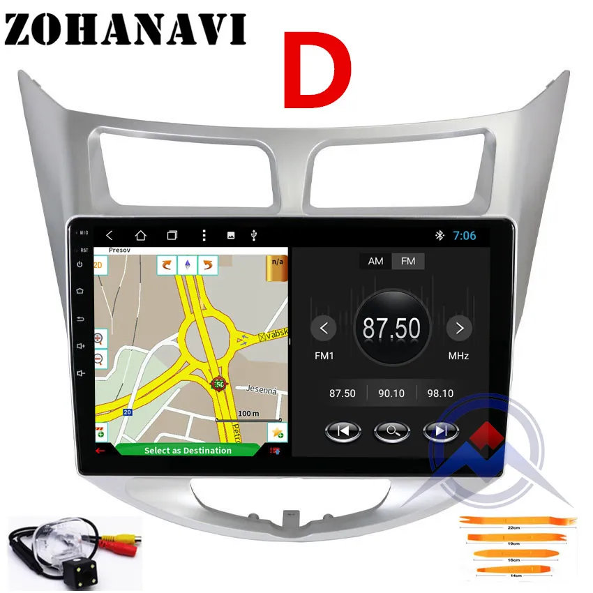 2G 32G Sedan ZOHANAVI 10," Android 9,0 Восьмиядерный автомобильный dvd gps плеер для hyundai Solaris Verna accent автомобильный головной убор радио видео плеер navi - Цвет: 2G 32G Sedan