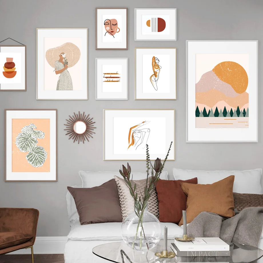 Картина на холсте с изображением девушки тела геометрической кривой абстрактной