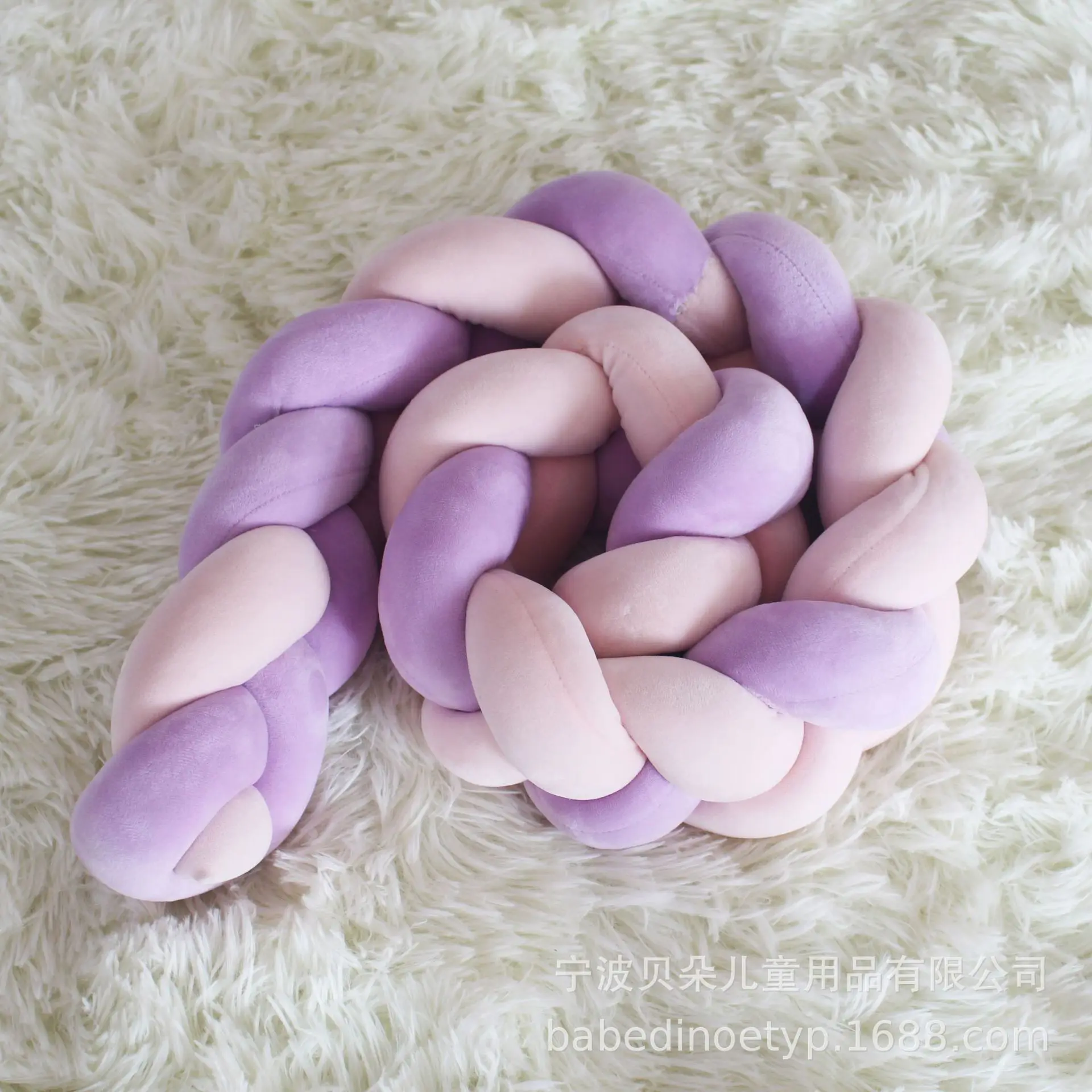 Детский бампер для кровати новорожденных длинная коса с узлом детская подушка