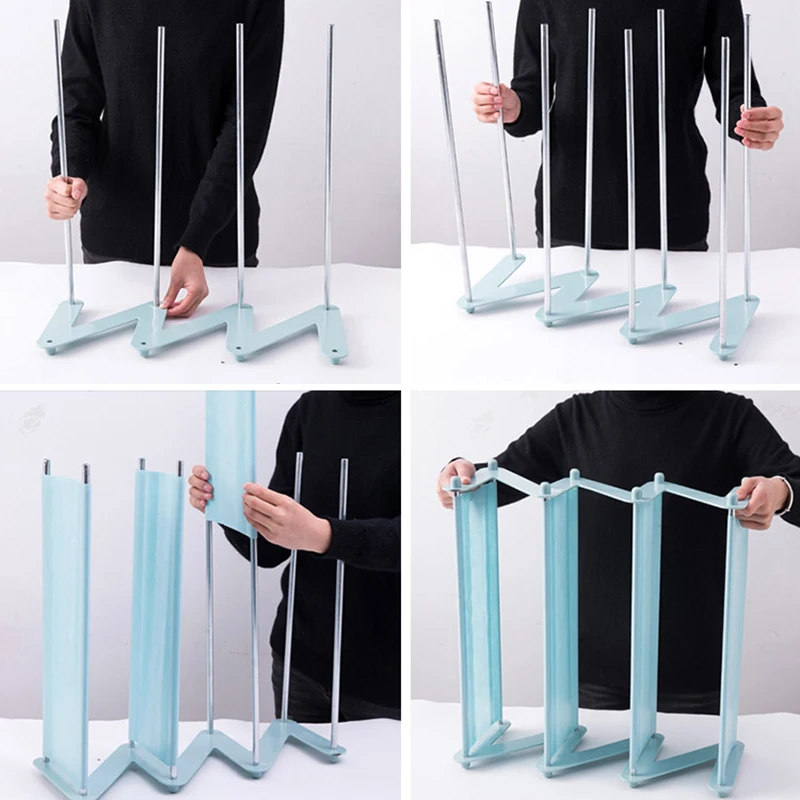 

Shoe Storage Rack Non Woven Stainless Steel Foldable Save Space Multi Layer Assembled Shoe Holder PI669