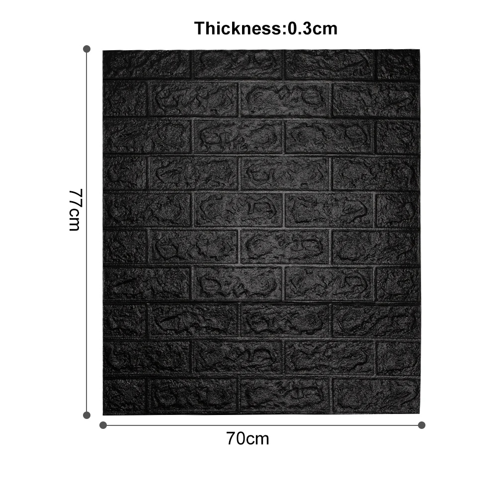 

12pcs 3D DIY Decor Home Brick Wall Stickers Living Room Waterproof Foam Room Adhesive Sticker Wallpaper Made Decals For Kitchen