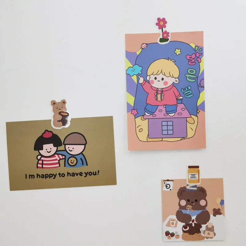 Милые водонепроницаемые наклейки в Корейском стиле с изображением кота медведя