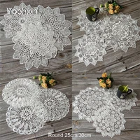 4 patterns lace embroidery table place mat cloth pad cup coaster placemat tea doily kitchen wedding christmas decor tableware