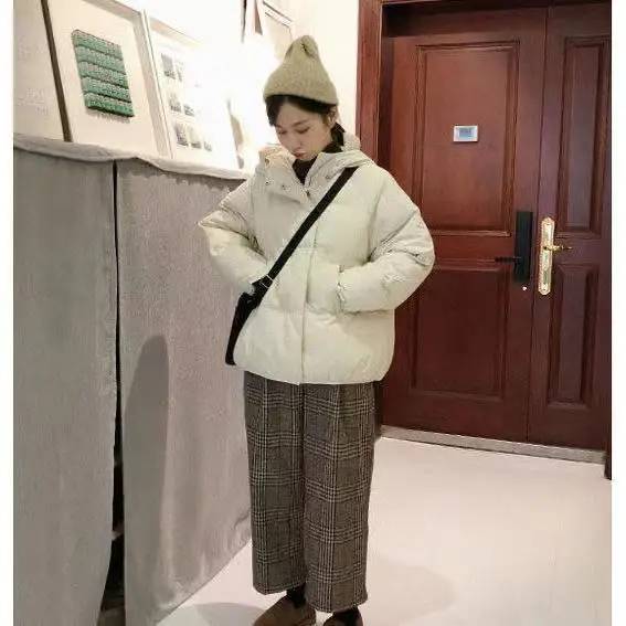 Winter Jacket Female Autumn and Winter Cotton Clothes Students Loose Bread Clothes Ins Style Cotton Jacket Hundred Take