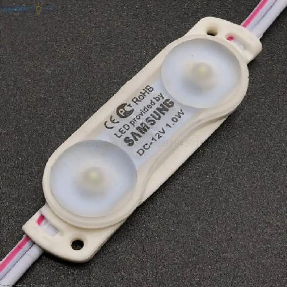 

20 шт./лот SMD 2835 2 светодиодных модуля освещения DC 12 в 1 Вт IP65 водонепроницаемые 53*16 супер яркие мини светодиодные модули для вывески подсветки ...