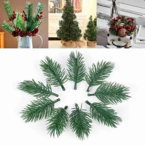 

20Pcs Pine Branches Artificial Plant Fake Flower Branch Christmas Party Decoration DIY Bouquet Gift Box Accessories Home Decor